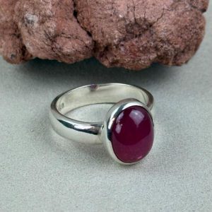Granaat ring – zware kwaliteit zilver en verstelbaar