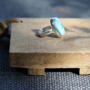 Larimar zilveren ring