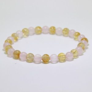 Rozenkwarts en citrien armband