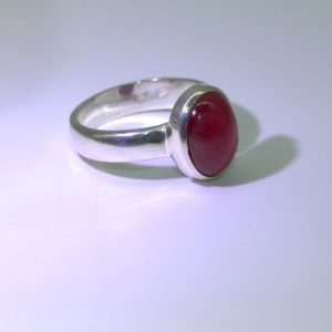 Granaat ring – zware kwaliteit zilver en verstelbaar